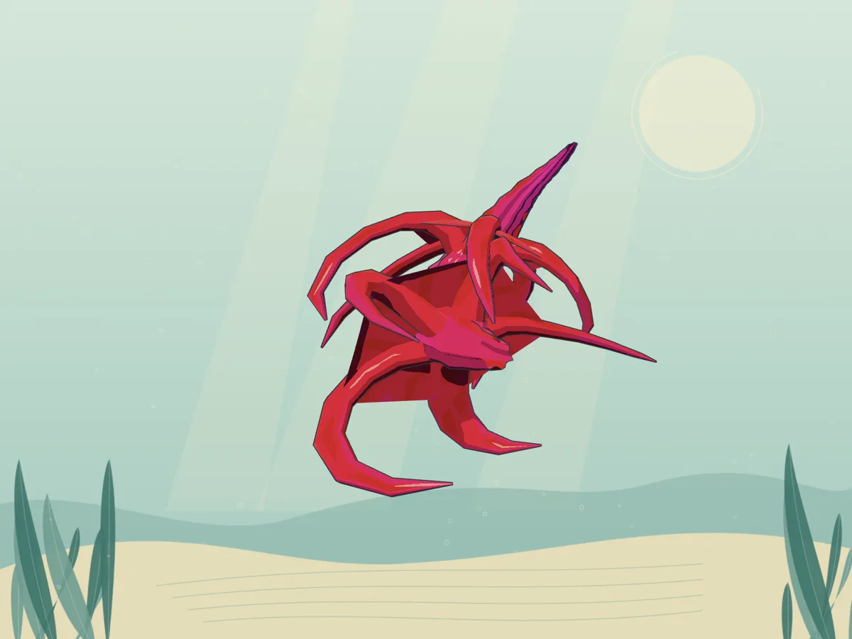Chordozoa luminosa, a creeper, rendered in ProtoCel