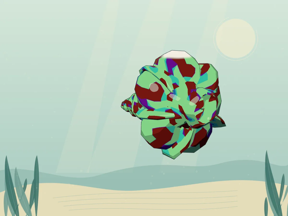 Protobyte luminosa, a pulser, rendered in ProtoCel